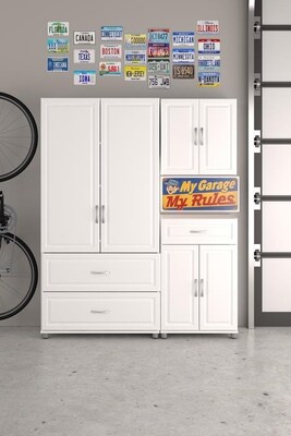 SystemBuild Kendall 16 in. Stackable Storage Cabinet White