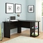 Ameriwood Home Dakota L-Shaped Desk with Bookshelves, Espresso (9354303PCOM)