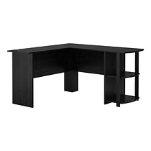 Ameriwood Home Dakota 51W L-Shaped Desk with Bookshelves, Black Oak (9354026PCOM)