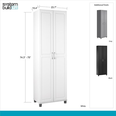 SystemBuild Kendall 24" Utility Storage Cabinet, White (7362401PCOM)