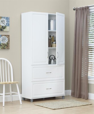 SystemBuild Kendall 36" 2 Door/2 Drawer Storage Cabinet, White (7364401PCOM)