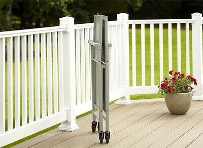 COSCO Outdoor Living INTELLIFIT Outdoor Or Indoor Folding Serving Cart with 2 Shelves, Silver (87602SVR1E)