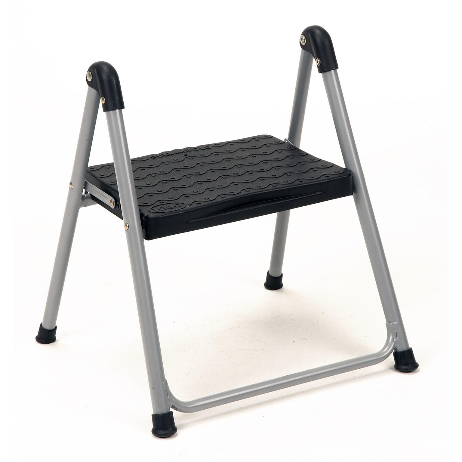 COSCO One Step Steel/Resin Folding Step Stool, Platinum/Black