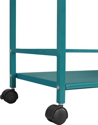 Altra Marshall 3-Shelf Metal Mobile Serving Cart with Lockable Wheels, Teal (7741396PCOM)