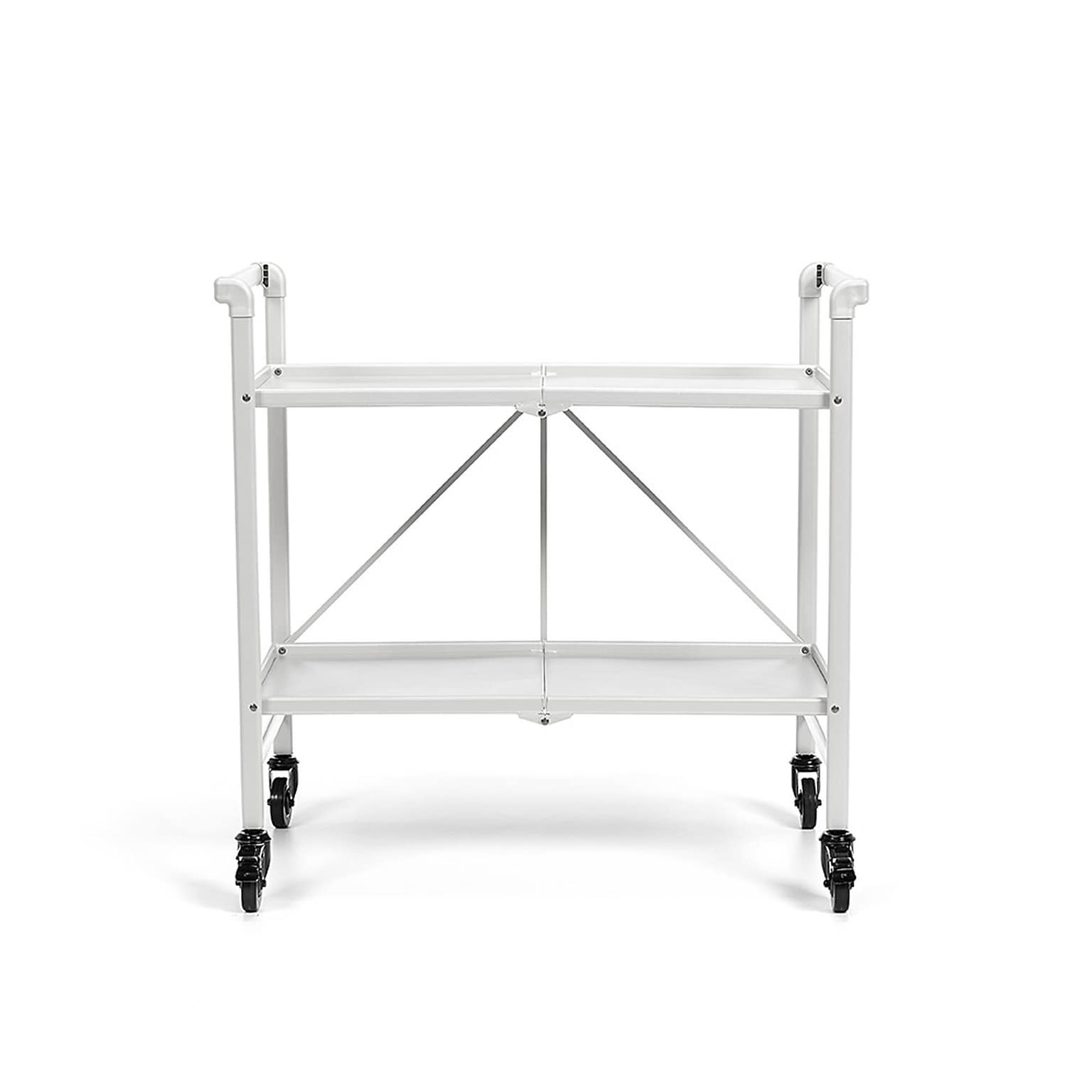 COSCO Outdoor Living INTELLIFIT Outdoor Or Indoor Folding Serving Cart with 2 Shelves, White (87602WHT1E)