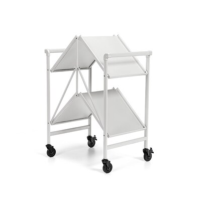 COSCO Outdoor Living INTELLIFIT Outdoor Or Indoor Folding Serving Cart with 2 Shelves, White (87602W