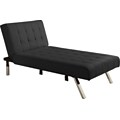 DHP Emily Faux Leather Chaise Lounger, Black (2024009)