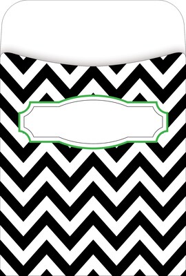 Barker Creek Nautical Chevron Peel & Stick Library Pockets, 5.125" x 3.5", 30/Pack (1232)