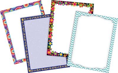 Barker Creek Customer Favorites 8 1/2 x 11 Computer Paper Set (four designs), 200 Sheets/Set (3555