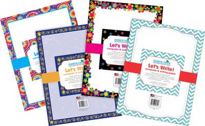 Barker Creek Customer Favorites 8 1/2" x 11" Computer Paper Set (four designs), 200 Sheets/Set (3555)