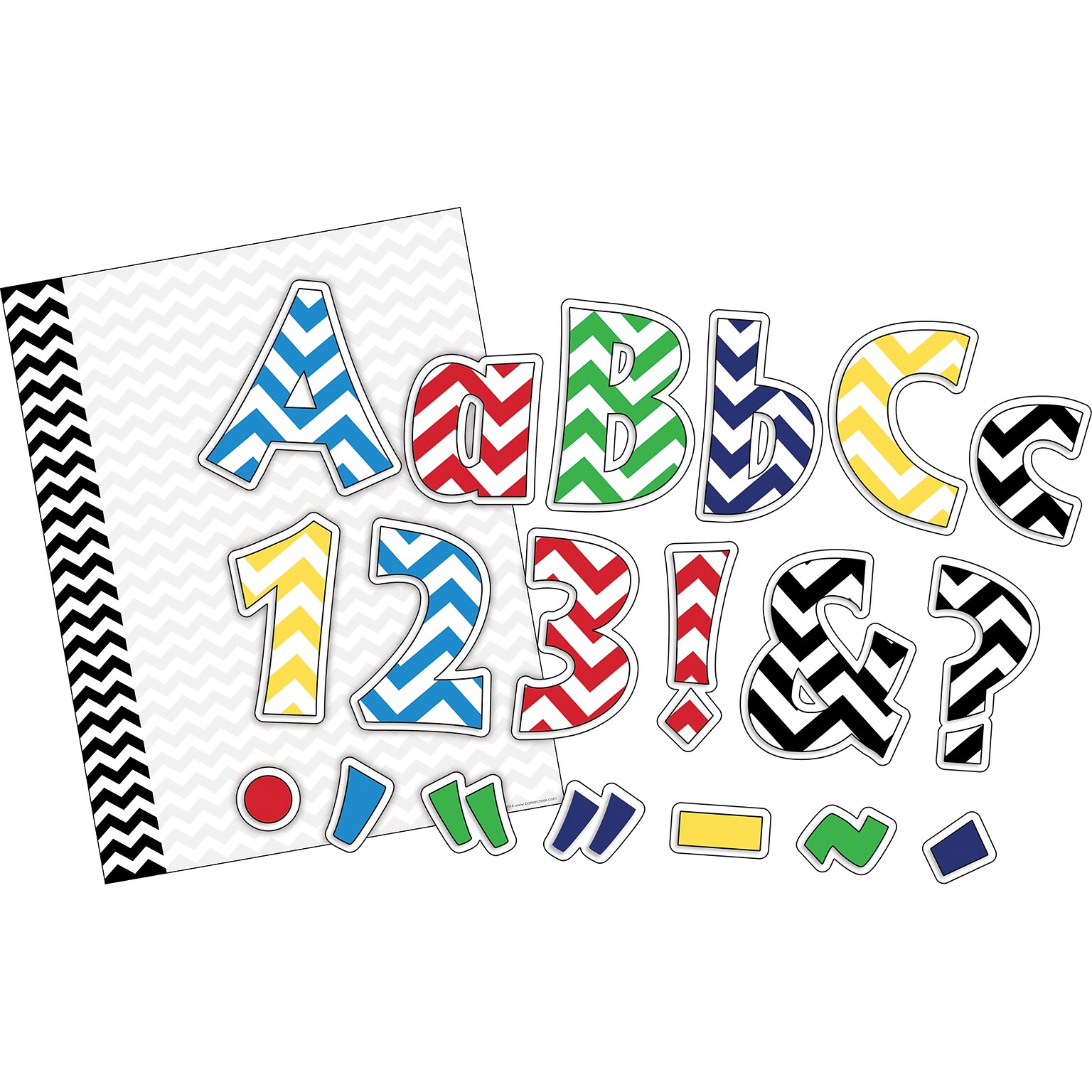 Barker Creek Chevron  4 Letters and Numbers, Multicolored, 305/Pack (5000)