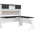 Ameriwood Pursuit 66W L-Shaped Desk with Hutch, Gray (9849296)