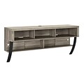 Ameriwood Home Asher Wall Mounted TV Stand, Distressed Gray Oak, For TVs up to 65 (1757196PCOM)