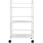 Ameriwood Marshall 3-Shelf Metal Mobile Utility Cart with Lockable Wheels, White (7741096PCOM)