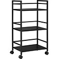 Ameriwood Home Marshall 3 Shelf Metal Rolling Utility Cart, Black (7741196PCOM)