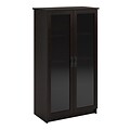 Ameriwood Home Quinton Point Bookcase with Glass Doors, Espresso