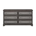 Ameriwood Home Stone River 6 Drawer Dresser with Fabric Inserts, Weathered Oak (5680213PCOM)