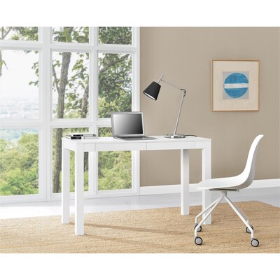 Ameriwood Home Large Parsons 48"W Desk with 2 Drawers, White (9889396COM)