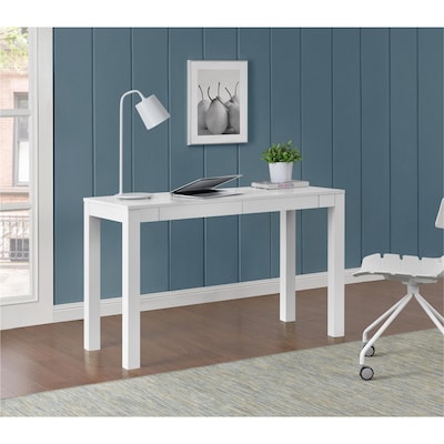 Ameriwood Home Large Parsons 48"W Desk with 2 Drawers, White (9889396COM)