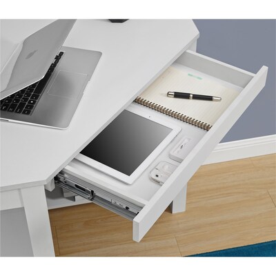 Ameriwood Home Parsons 40"W Corner Desk, White (9896396COM)