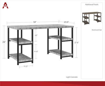 Ameriwood Home Ashlar 54"W Desk, Light Concrete (9895096COM)