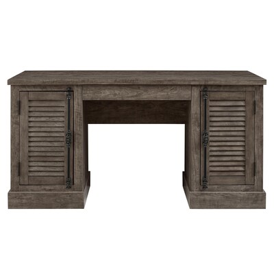 Ameriwood Home Sienna Park 59 W Double Pedestal Desk Weathered