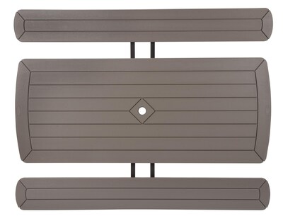 COSCO 6 ft. Folding Blow Mold Picnic Table, Gray Wood Grain with Brown Legs (87902GRY1E)