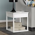 Ameriwood Home Parsons 18 x 18 End Table with Drawer, White (5185196W)