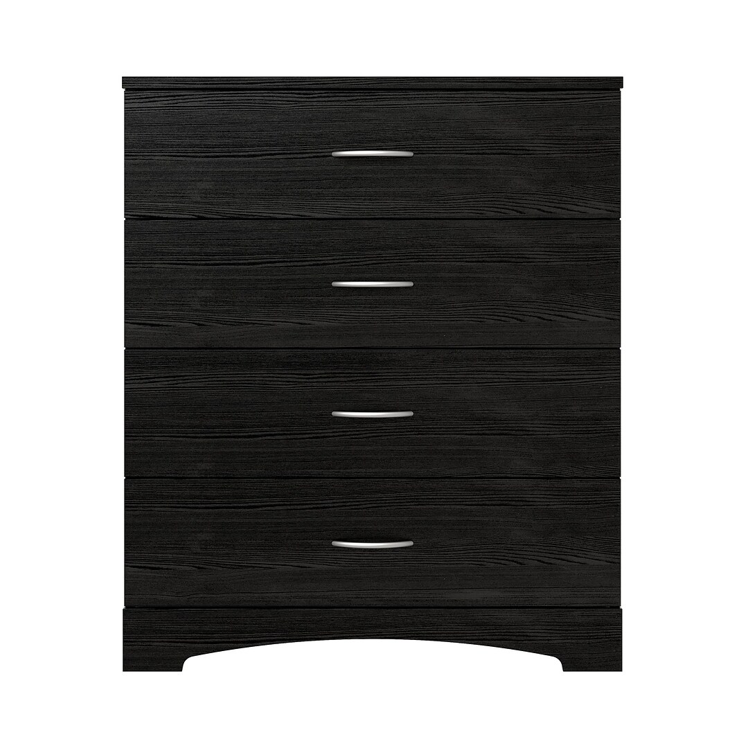 Ameriwood Home Crescent Point 4 Drawer Dresser Black Oak