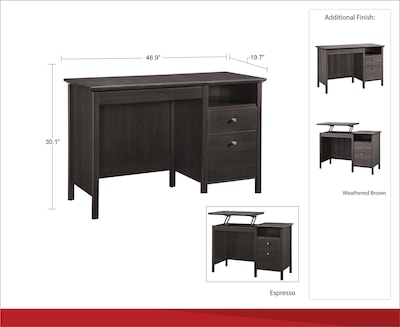 Ameriwood Home Adler 47W Lift-Top Desk, Espresso (9564096COM)