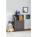 Ameriwood Home Skyler 3 Drawer Dresser with Cubbies, Graphite Gray (5835408COM)