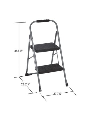 Cosco Two Step Big Step Folding Step Stool with Rubber Hand Grip (11308PBL1E)