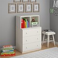 Ameriwood Home Skyler 3 Drawer Dresser with Cubbies, White (5835015PCOM)