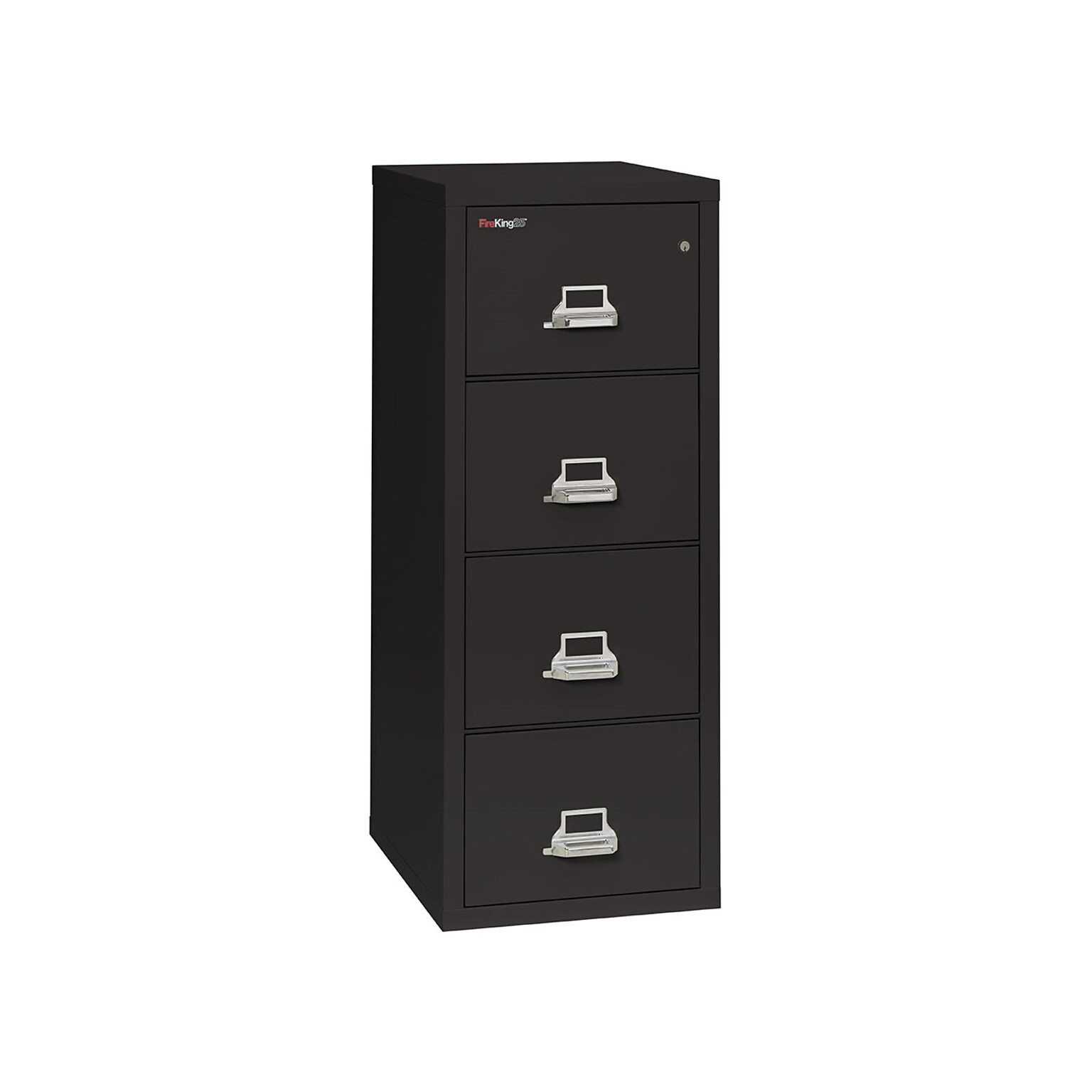 FireKing Classic 4-Drawer Vertical File Cabinet, Fire Resistant, Letter, Black, 25 (4-1825-CBL)