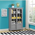 Ameriwood Home Aaron Lane Bookcase with Sliding Glass Doors, Gray