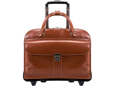 McKleinUSA W Series LAKEWOOD Ladies' Leather Check-Point Friendly Briefcase, Brown (96614)