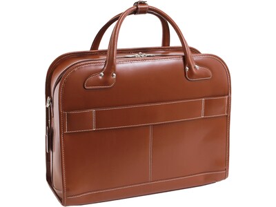 McKleinUSA W Series LAKEWOOD Ladies' Leather Check-Point Friendly Briefcase, Brown (96614)