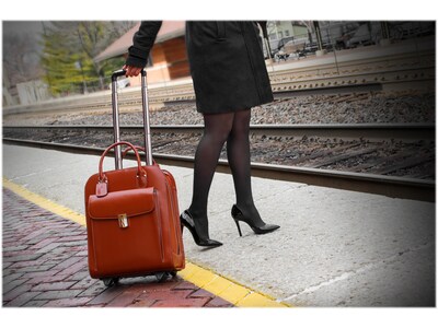 McKleinUSA L Series UPTOWN Ladies' Leather Rolling Briefcase, Brown (97694)