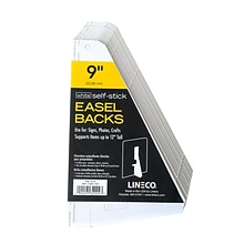 Lineco Single Wing Self-Stick Easel Backs, Size 9, White, 100 Per Pack (PK4-L328-1231)