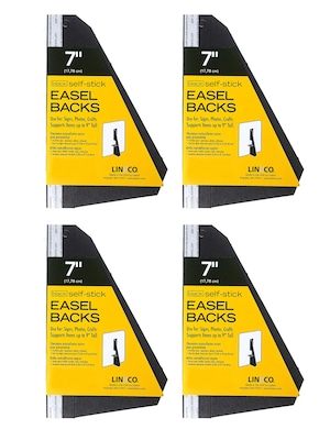 Lineco Single Wing Self-Stick Easel Backs, Size 7", Black, 100 Per Pack (PK4-328-3330)