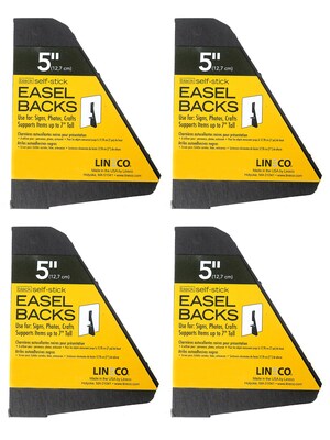 Lineco Single Wing Self-Stick Easel Backs, Size 5, Black, Pack of 100 (PK4-328-3334)