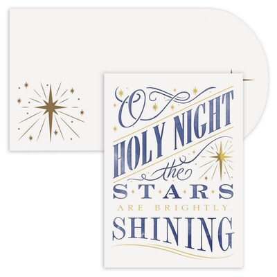 JAM Paper® Christmas Cards Boxed Set, Holy Night, Laser Cut, 12/Pack