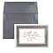 JAM Paper® Thank You Card Sets, Silver Border Cards with Anthracite Stardream Envelopes, 25/Pack