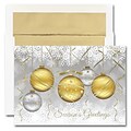 JAM Paper® Blank Christmas Cards Boxed Set, Golden Ornaments, 25/pack