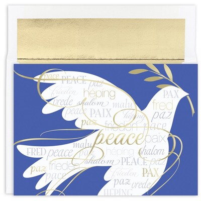 JAM Paper® Christmas Cards Boxed Set, International Peace, 18/Pack