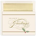 JAM Paper® Christmas Cards Boxed Set, Seasons Greetings Holly, 16/Pack