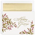 JAM Paper® Christmas Cards Boxed Set, Golden Berries, 16/Pack