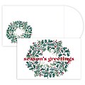 JAM Paper® Christmas Cards Boxed Set, Wreath, Laser Cut, 12/Pack