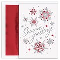JAM Paper® Christmas Cards Boxed Set, Silver Snowflakes, 16/Pack