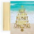 JAM Paper® Christmas Cards Boxed Set, Merry Beach Christmas, 18/Pack